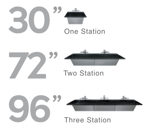 9160 series one, two, or three station solid surface wedge basins