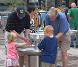 Outdoor group hand washing station at Philadelphia Zoo