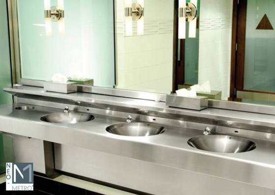 eco-friendly countertop and sink for commercial restrooms eco-friendly seamless stainless steel basin and countertop