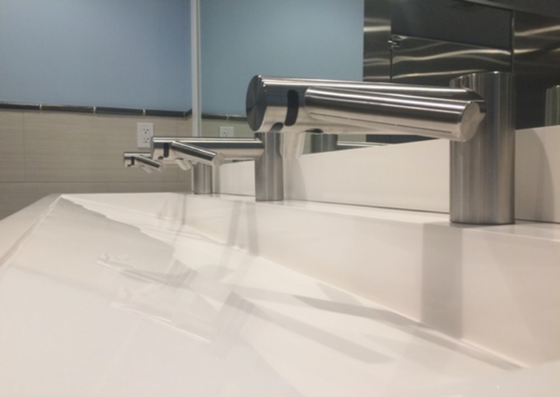 Solid Surface Sink with Dyson Airblade