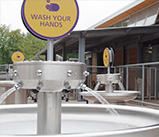 freeze resistant outdoor hand washing station fountain